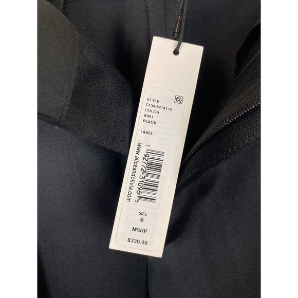 NEW Alice + Olivia Black Wool Ruched Tapered Trousers Size 6 - Picture 5 of 10